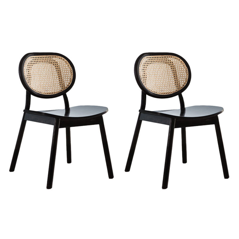 Contemporary Style Wood Dining Chair Armless Side Chairs for Restaurant