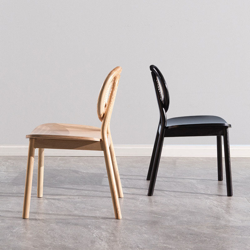 Contemporary Style Wood Dining Chair Armless Side Chairs for Restaurant