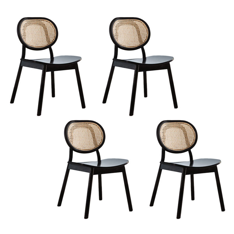Contemporary Style Wood Dining Chair Armless Side Chairs for Restaurant