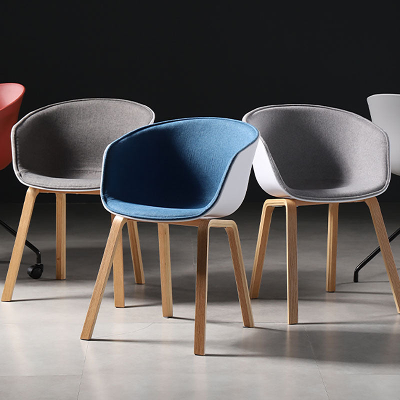 Contemporary Style Dining Chair Arm Side Chairs with Wooden Legs