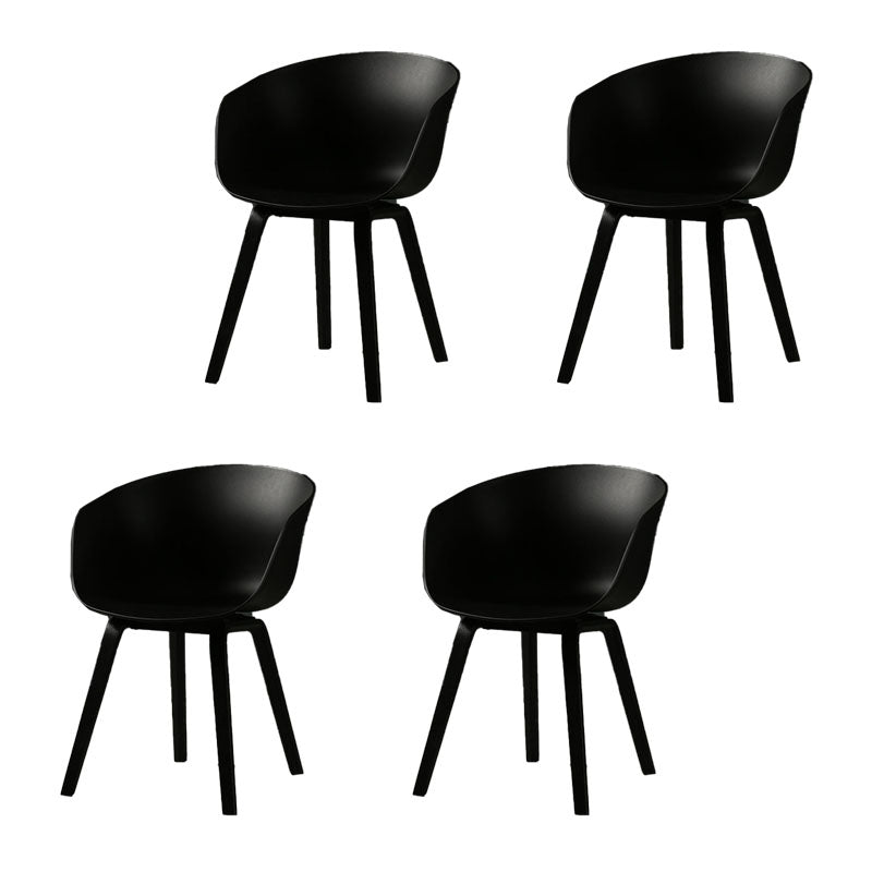 Contemporary Style Dining Chair Arm Side Chairs with Wooden Legs