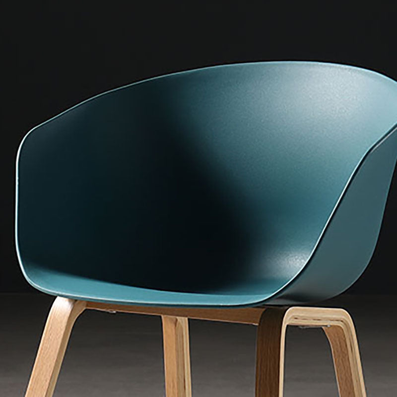Contemporary Style Dining Chair Arm Side Chairs with Wooden Legs