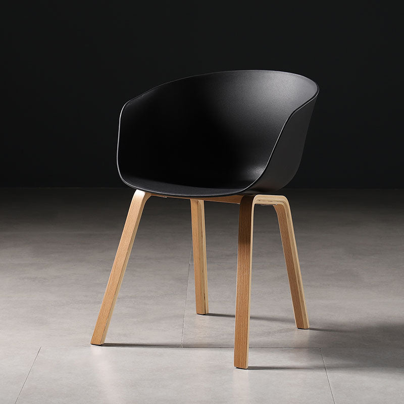 Contemporary Style Dining Chair Arm Side Chairs with Wooden Legs