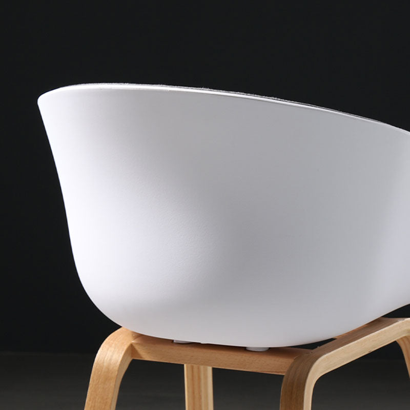 Contemporary Style Dining Chair Arm Side Chairs with Wooden Legs