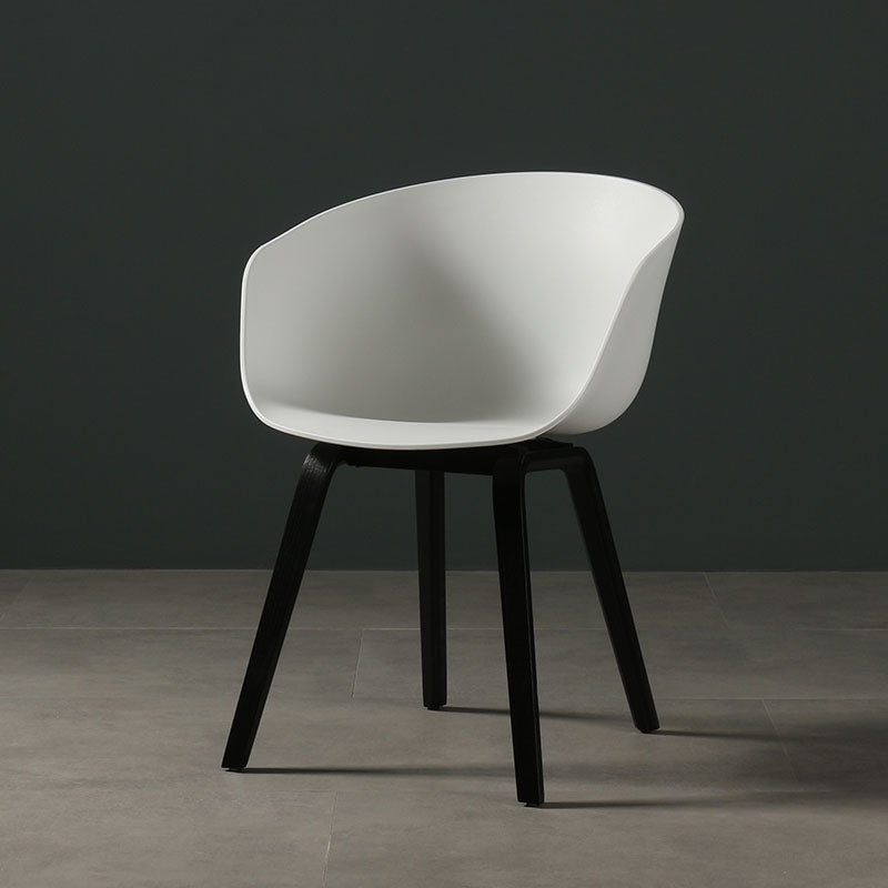 Contemporary Style Dining Chair Arm Side Chairs with Wooden Legs