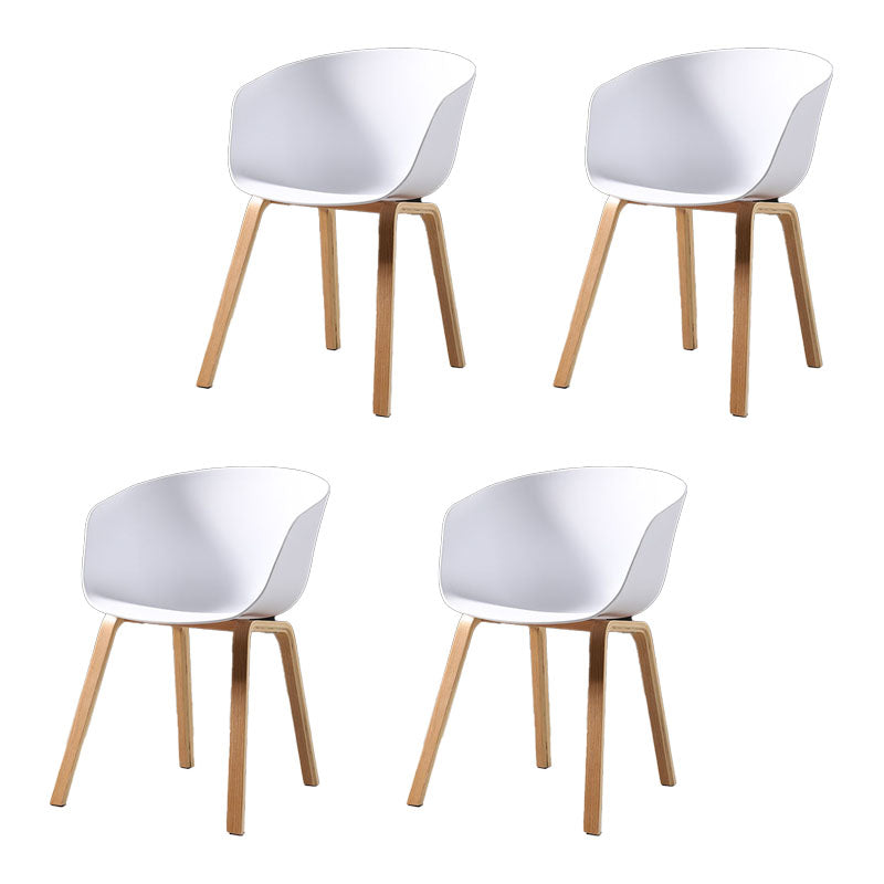 Contemporary Style Dining Chair Arm Side Chairs with Wooden Legs