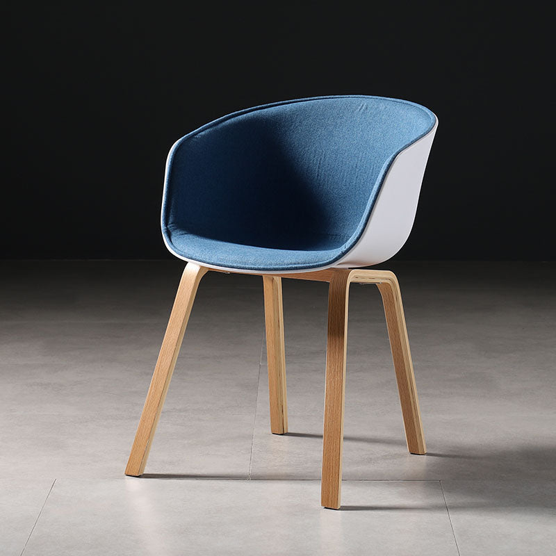 Contemporary Style Dining Chair Arm Side Chairs with Wooden Legs