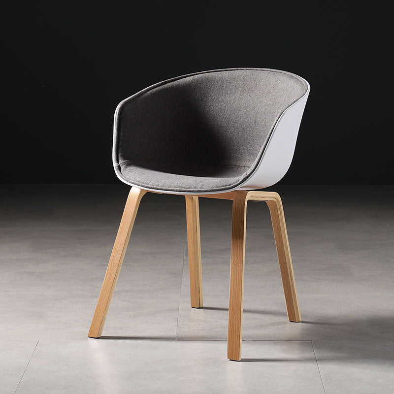 Contemporary Style Dining Chair Arm Side Chairs with Wooden Legs