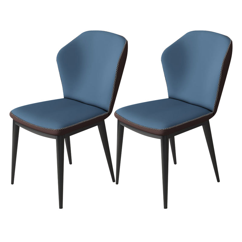 Nordic Glam Style Chair Kitchen Armless Wingback Chair with Metal Legs