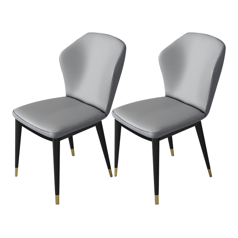 Nordic Glam Style Chair Kitchen Armless Wingback Chair with Metal Legs