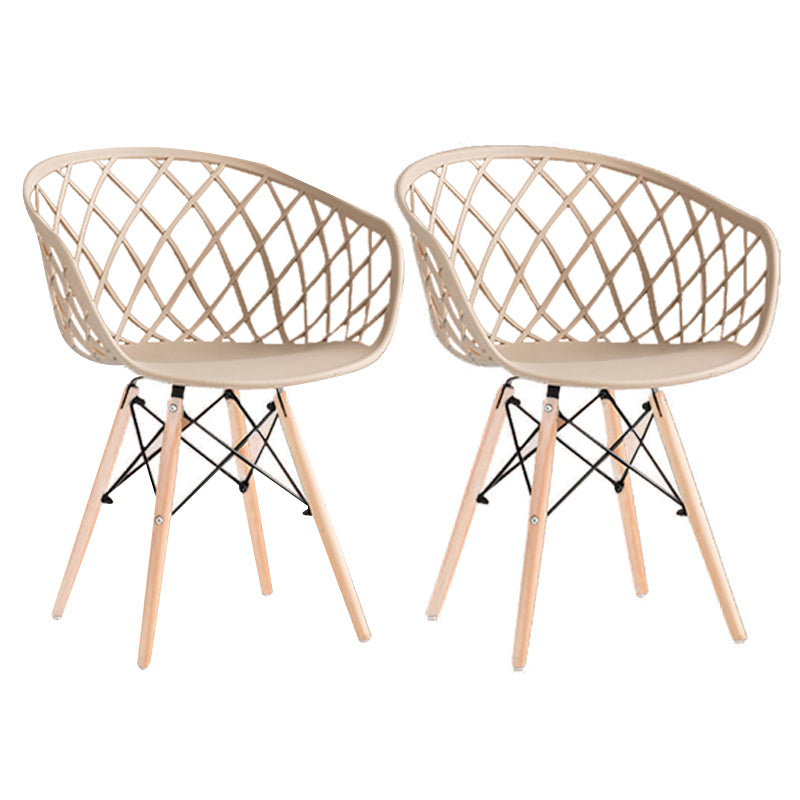 Contemporary Plastic Dining Armless Chair Cross Back Side Chair