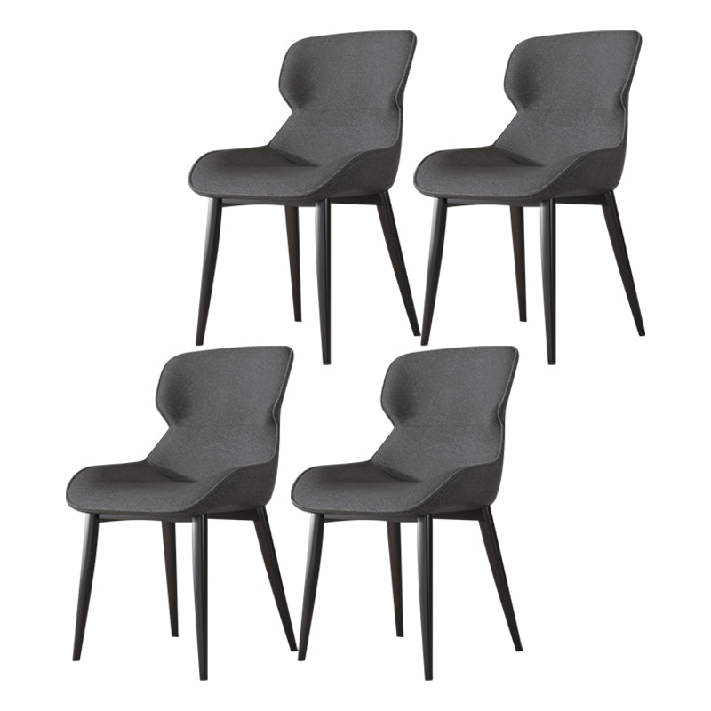 Contemporary Style Chair Kitchen Arm Side Chairs with Metal Legs