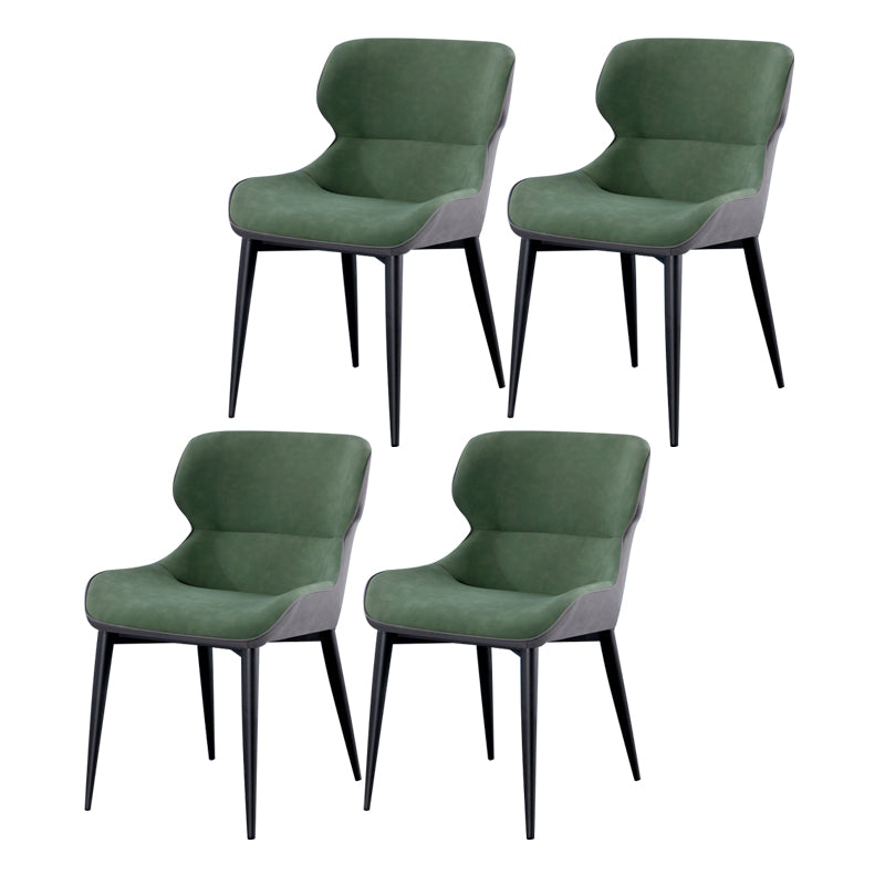 Contemporary Style Chair Kitchen Arm Side Chairs with Metal Legs