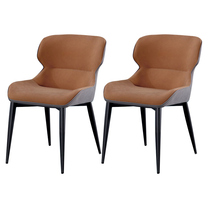 Contemporary Style Chair Kitchen Arm Side Chairs with Metal Legs