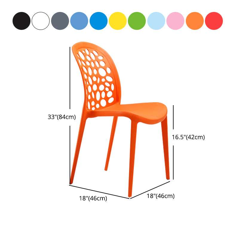 Nordic Dining Chair Plastic Dining Armless Chairs for Kitchen