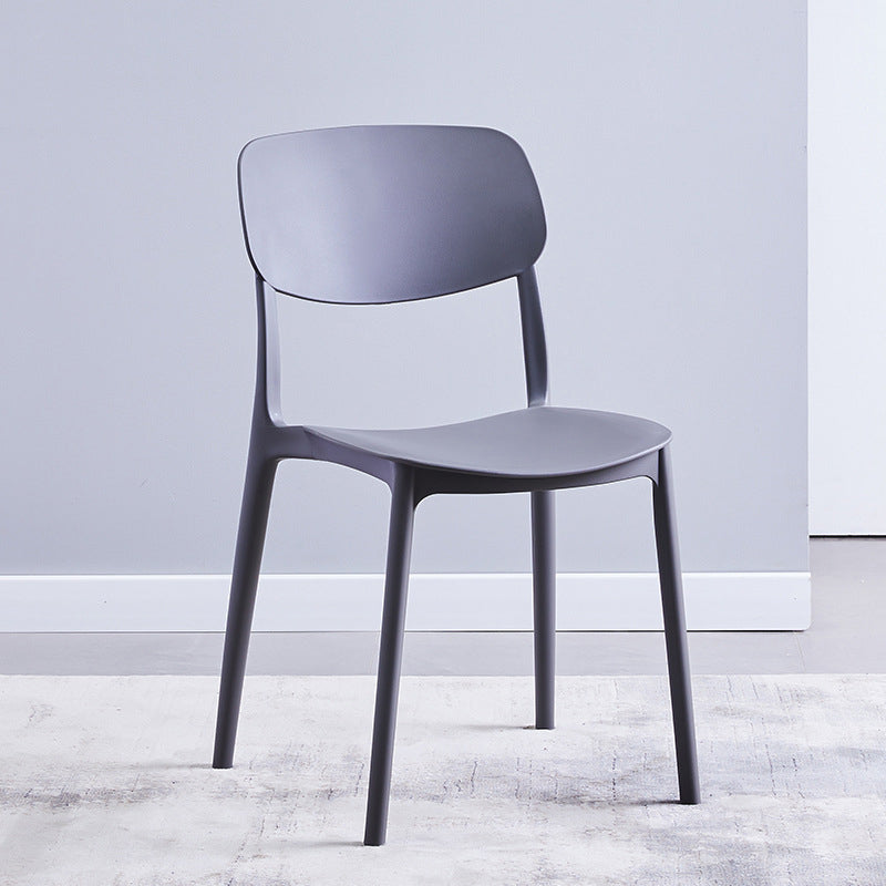 Nordic Glam Style Chairs Kitchen Armless Chair with Plastic Legs