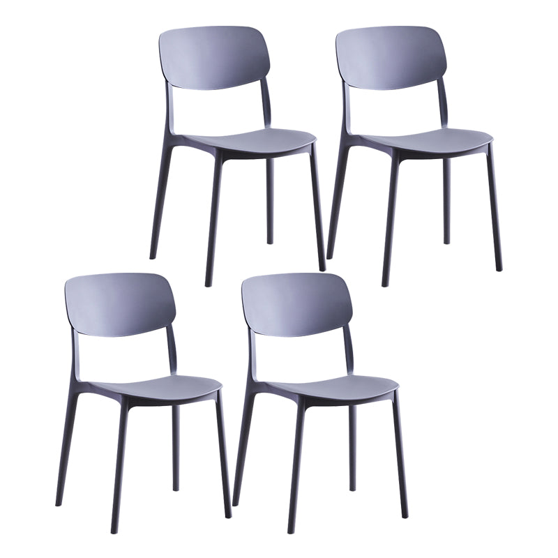 Nordic Glam Style Chairs Kitchen Armless Chair with Plastic Legs