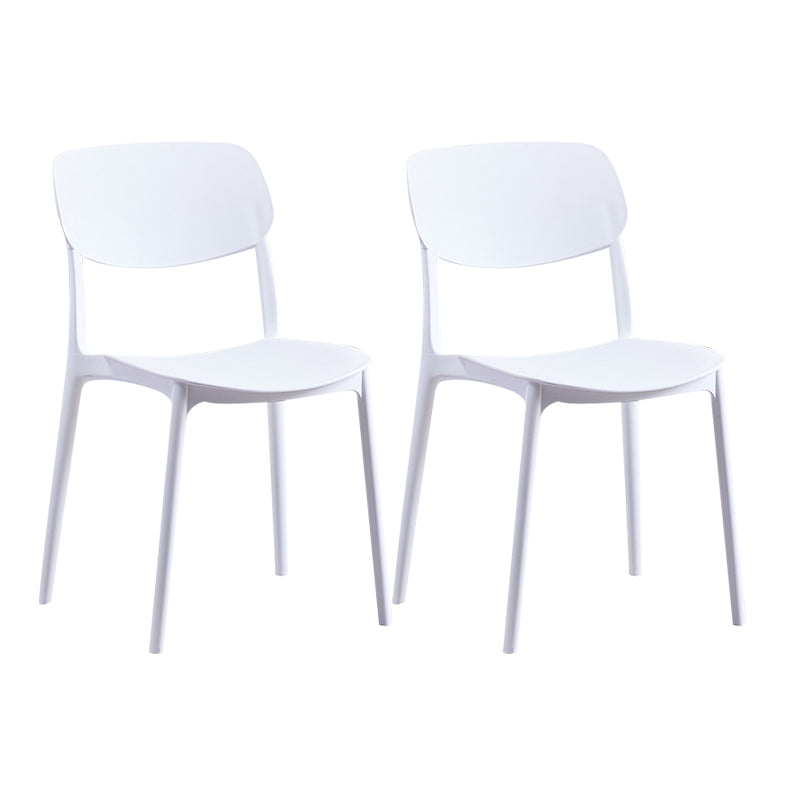 Nordic Glam Style Chairs Kitchen Armless Chair with Plastic Legs