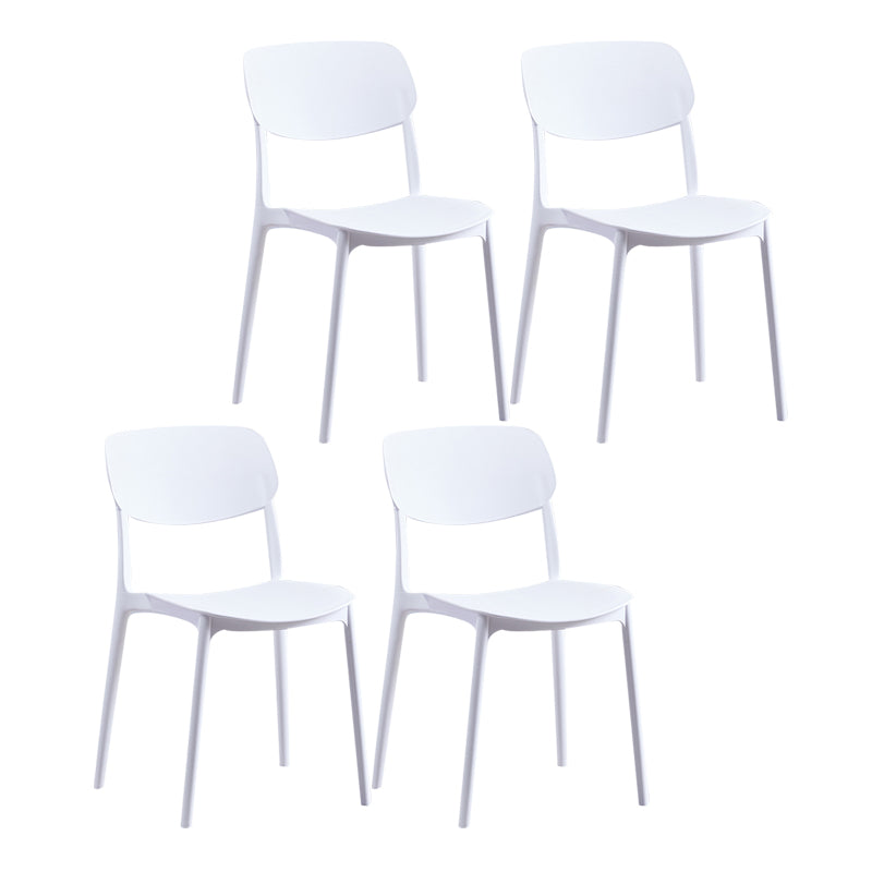 Nordic Glam Style Chairs Kitchen Armless Chair with Plastic Legs