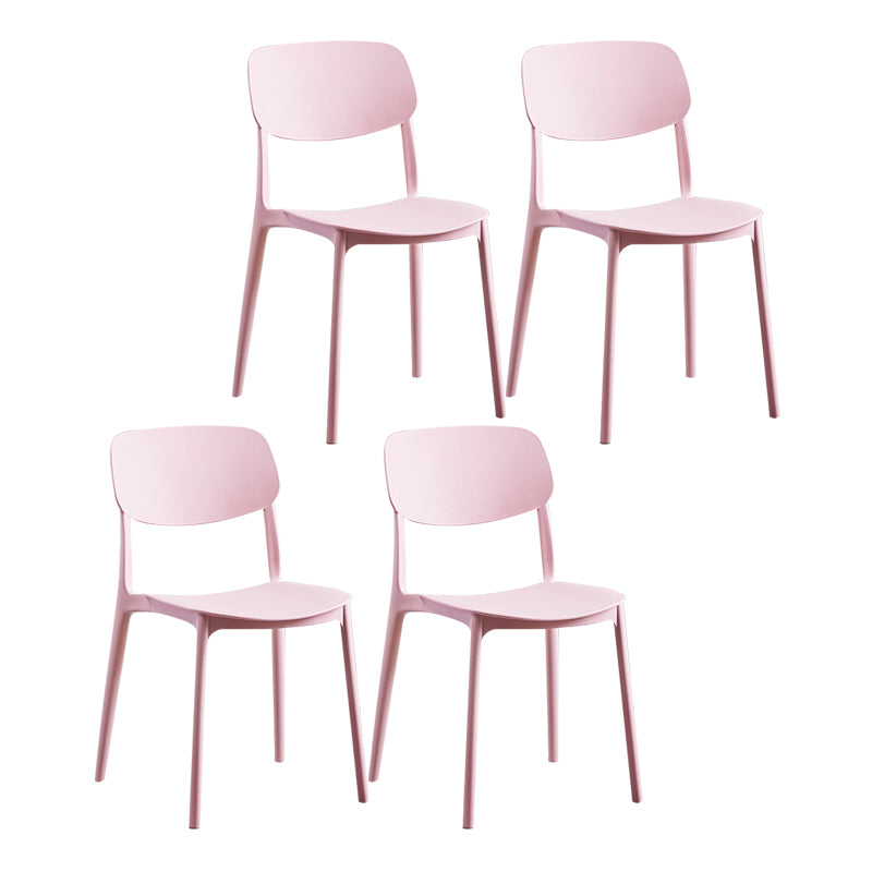 Nordic Glam Style Chairs Kitchen Armless Chair with Plastic Legs