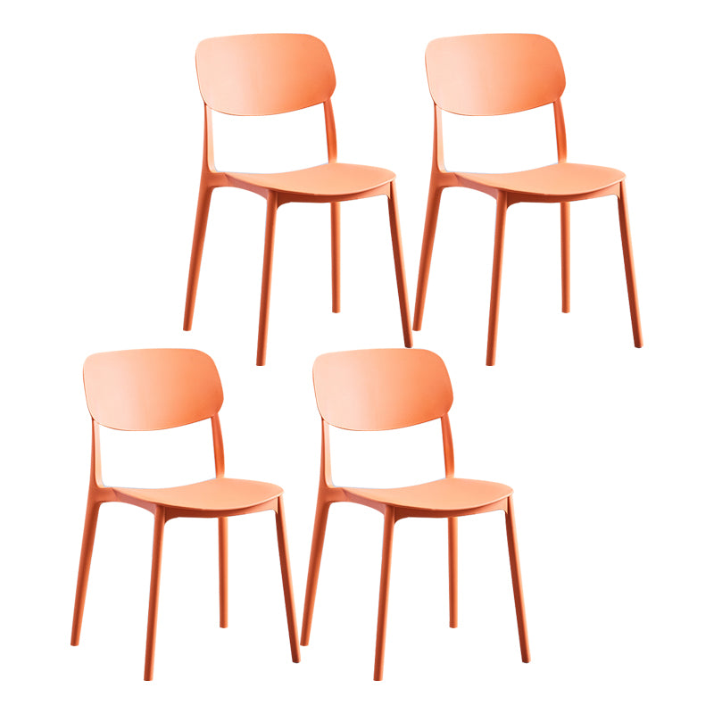 Nordic Glam Style Chairs Kitchen Armless Chair with Plastic Legs