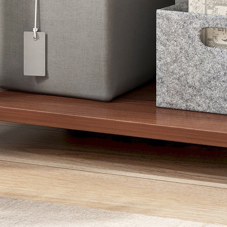 Modern Style Open Bookshelf Wooden Shelf Bookcase with Caster Wheels