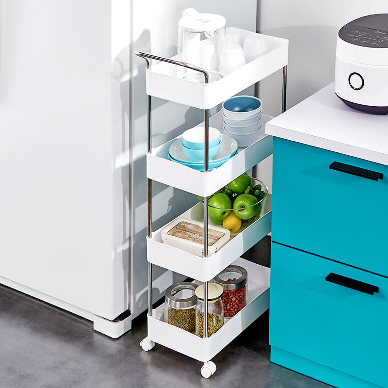 Zeitgenössischer offenes Etagere -Bücherregal mit Stahlrahmen Plastik -Bücherregal