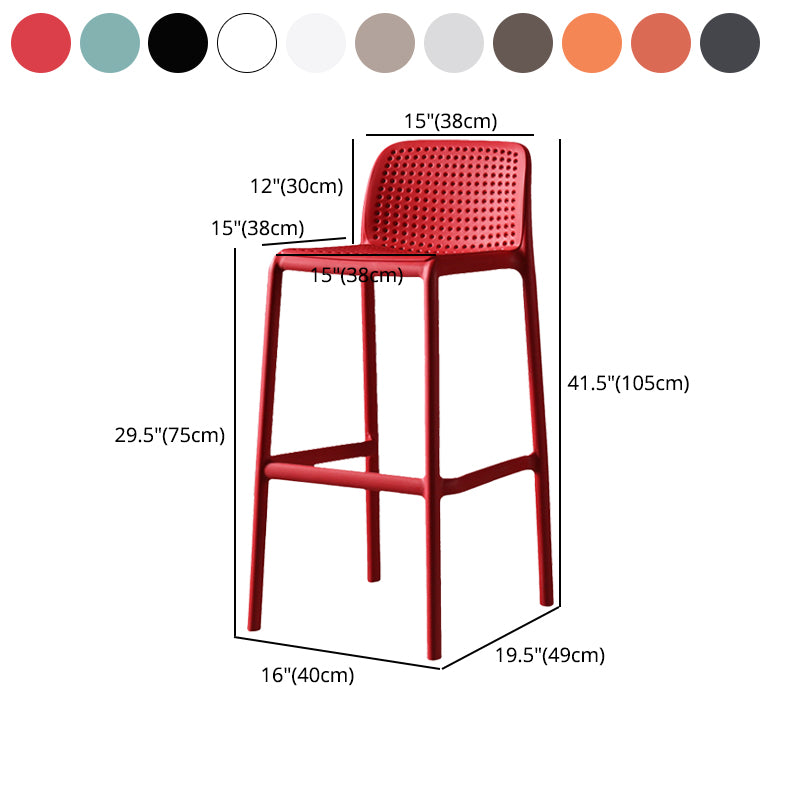 Nordic Bar-stool Plastic Counter Bar Stool for Kitchen Bar with Plastic Legs