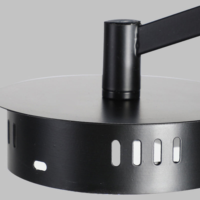 Anillo de metal semi iluminación de montaje de montaje LED minimalista Luz de techo negro