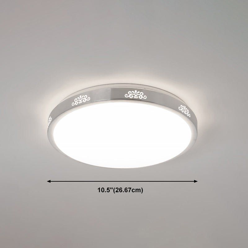 Luz de techo del círculo plateado Aluminio LED de estilo moderno cerca de la iluminación del techo