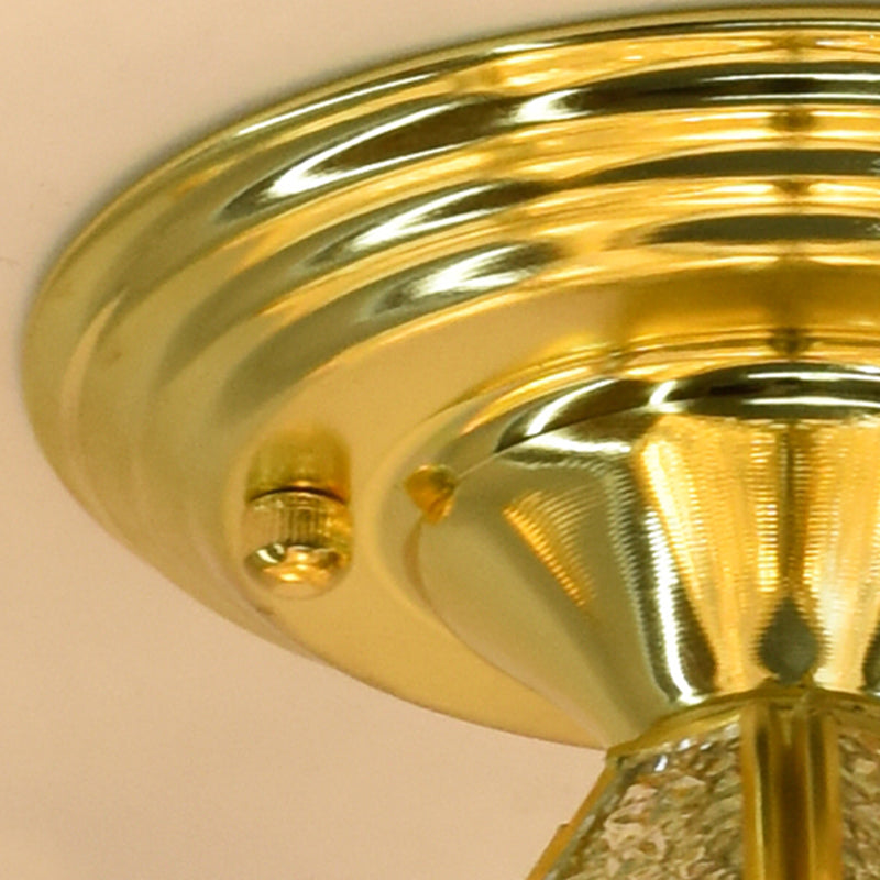 Glass Star Semi Flush Mounting Iluminación Vintage Aisle Techo de techo de montaje de montaje en oro