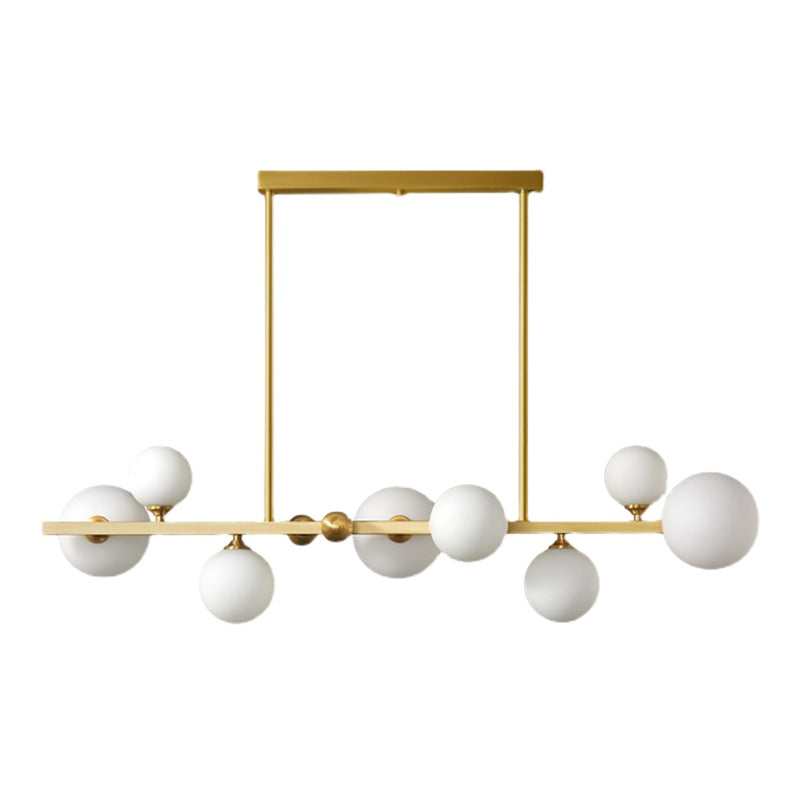 Estilo moderno luces colgante de techo esférico vidrio blanco 8 luces colgantes colgantes de luz
