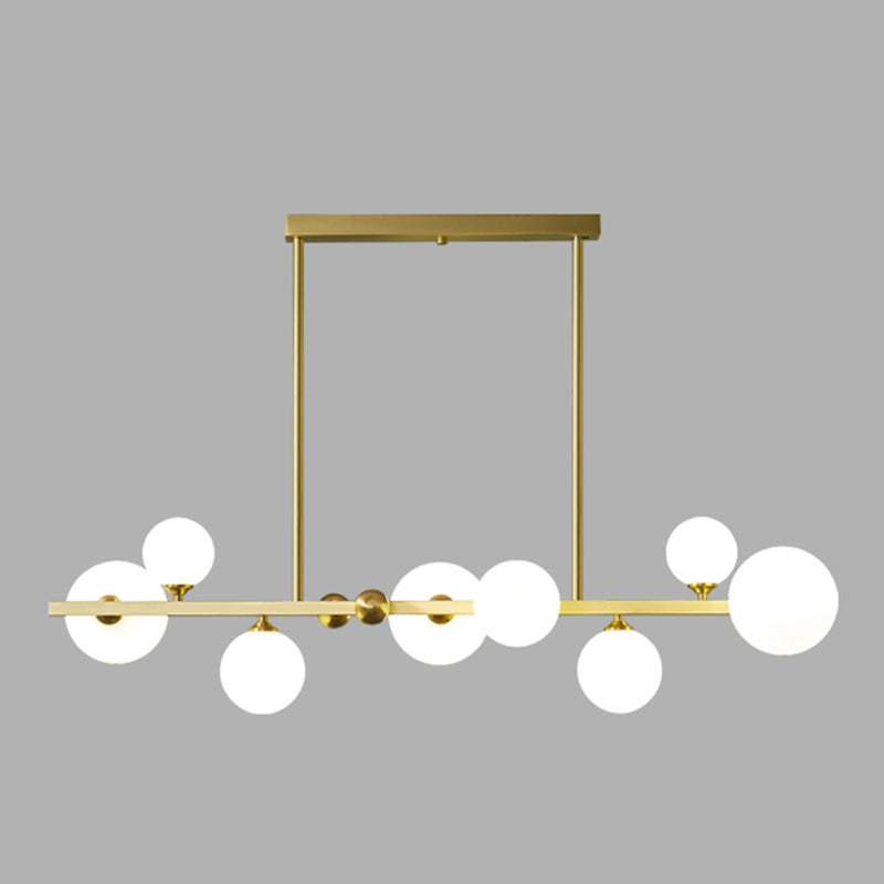 Estilo moderno luces colgante de techo esférico vidrio blanco 8 luces colgantes colgantes de luz
