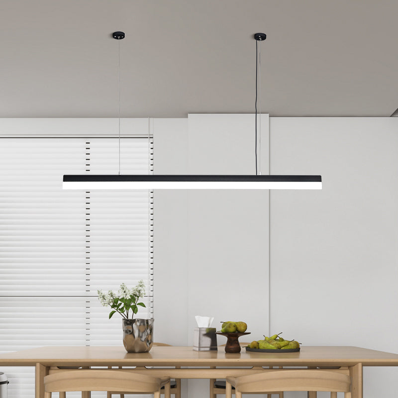 Modern Aluminium Island Lighting Fixtures Linear 1-Light Restaurant LED Suspension Lamp
