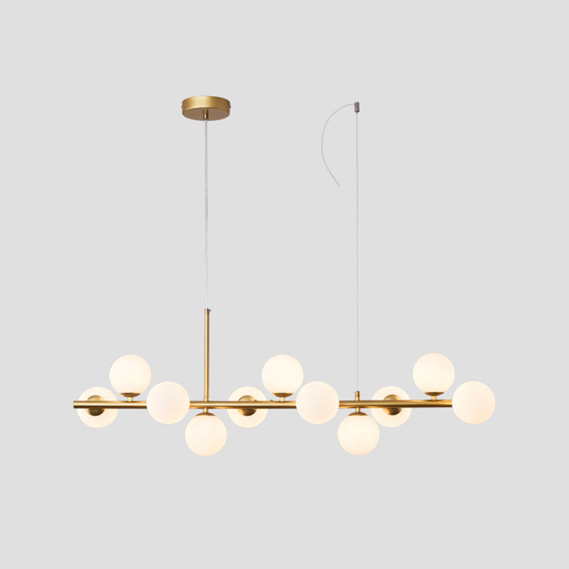 Multi-Head Island Lighting Fixtures Modern Restaurant Suspension Lamp with Glass Shade