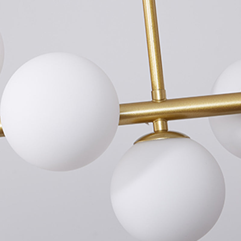 Multi-Head Island Lighting Fixtures Modern Restaurant Suspension Lamp with Glass Shade