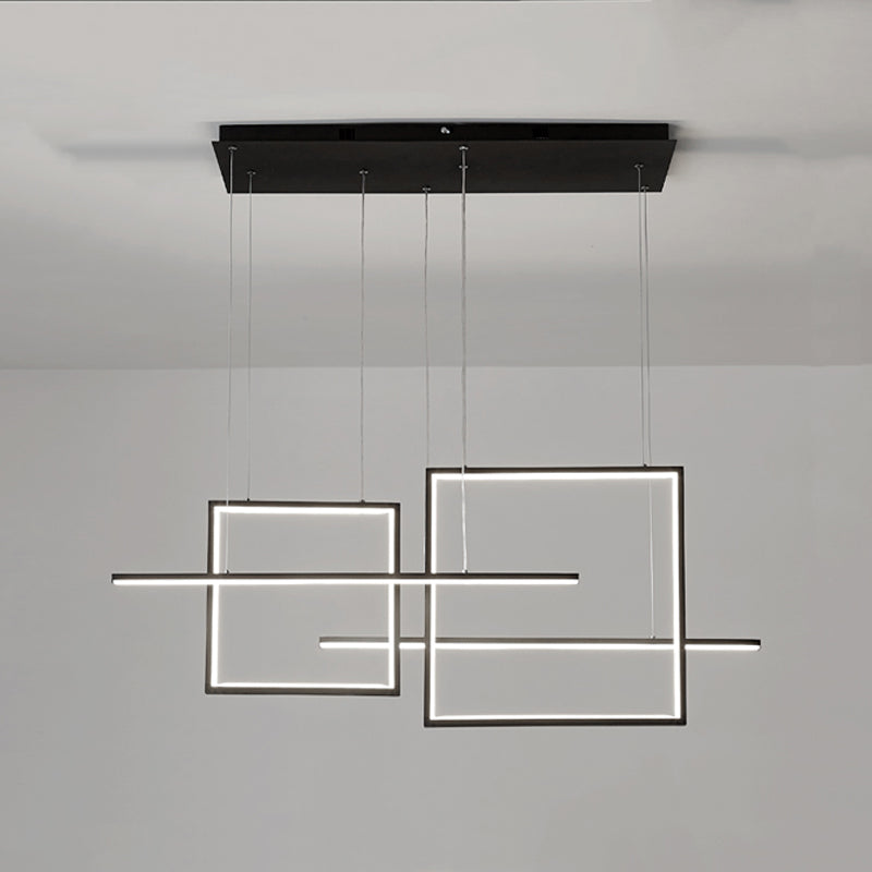Pendre simple Light Black 4-Light Metal Pending Lighting Fixtures for Dining Room