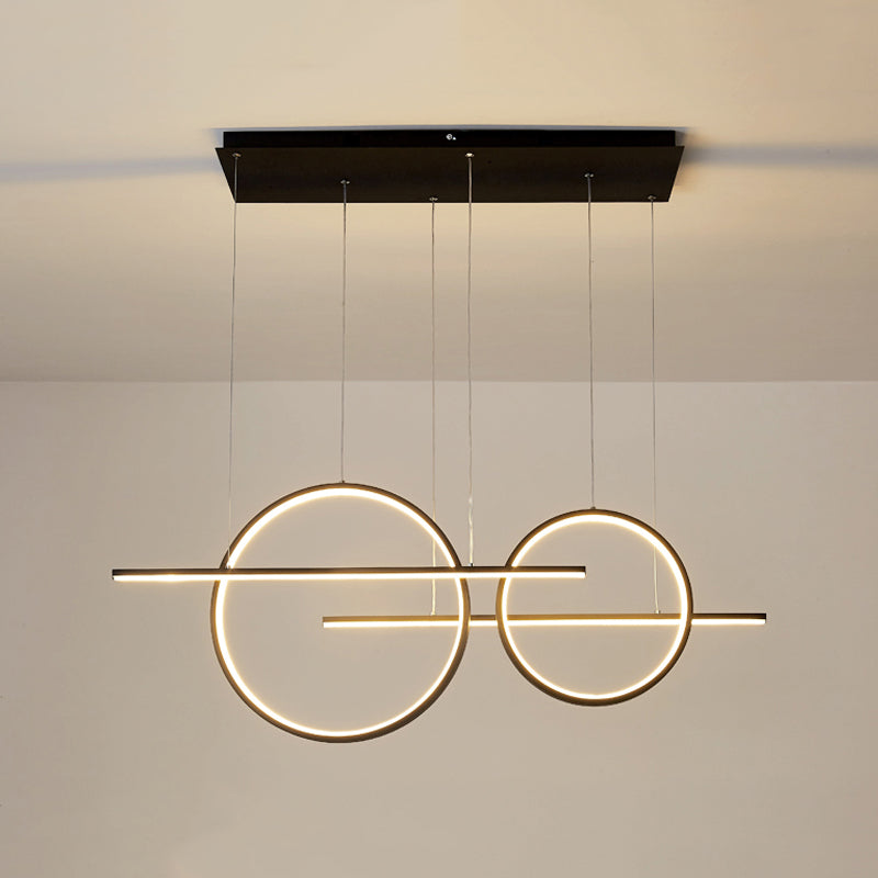 Pendre simple Light Black 4-Light Metal Pending Lighting Fixtures for Dining Room