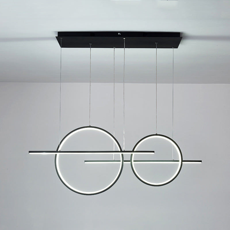 Pendre simple Light Black 4-Light Metal Pending Lighting Fixtures for Dining Room