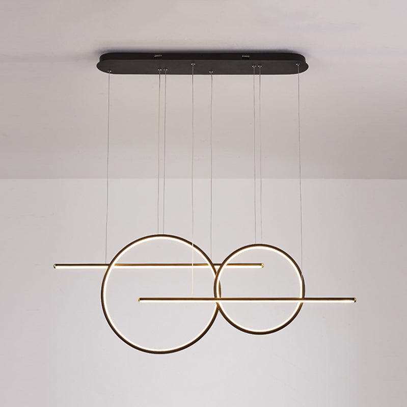 Pendre simple Light Black 4-Light Metal Pending Lighting Fixtures for Dining Room