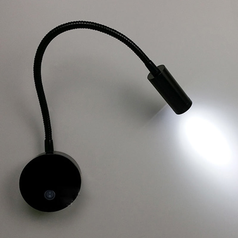 1 Light Round Wall Sconce Modern Style Metal Wall Mounted Reading Lights