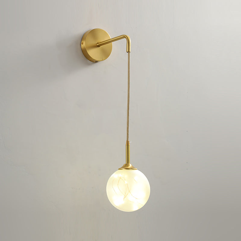 Glass Globe Wall Sconces Modern Style 1 Light Wall Mounted Lamps