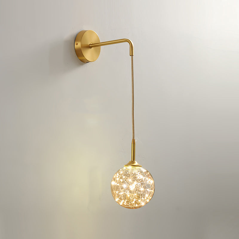 Glass Globe Wall Sconces Modern Style 1 Light Wall Mounted Lamps