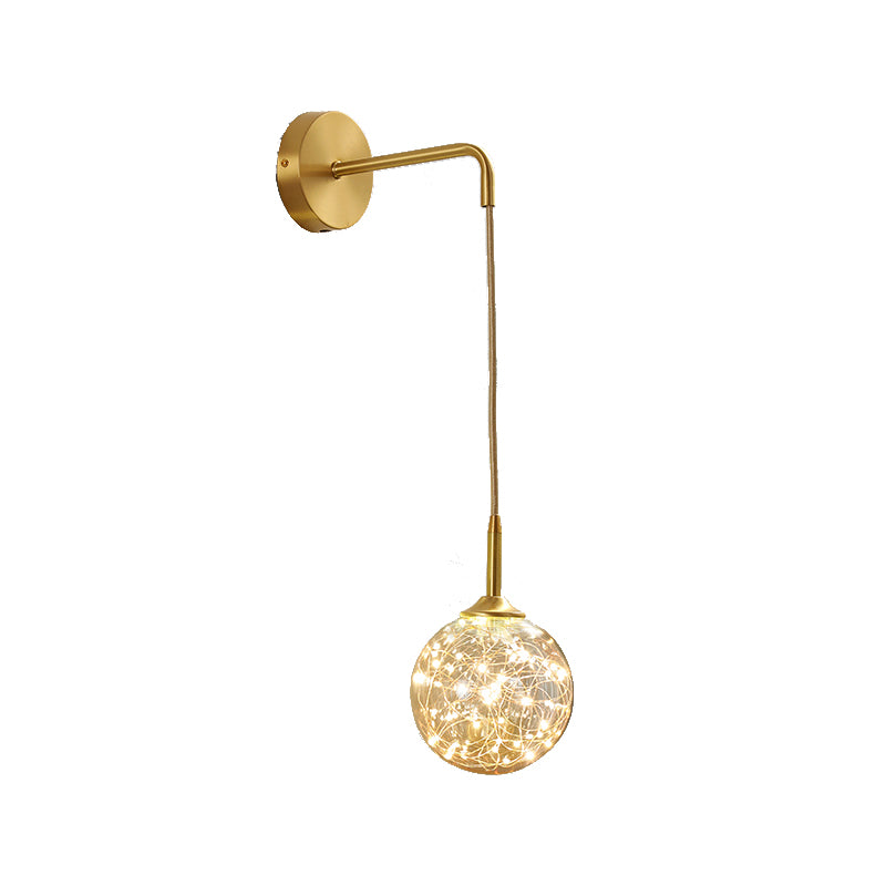 Glass Globe Wall Sconces Modern Style 1 Light Wall Mounted Lamps