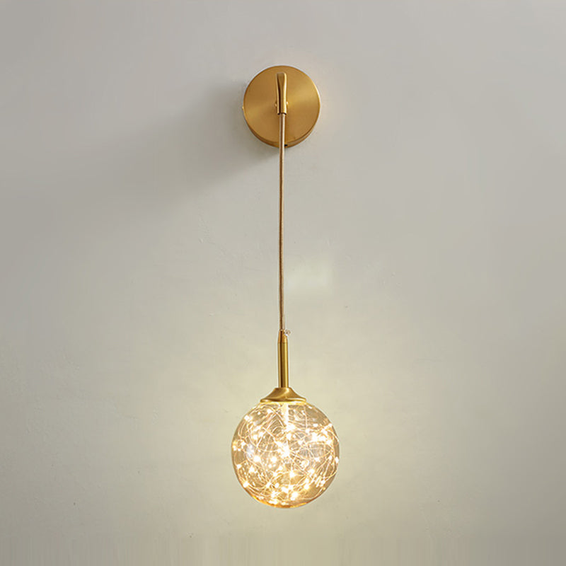 Glass Globe Wall Sconces Modern Style 1 Light Wall Mounted Lamps