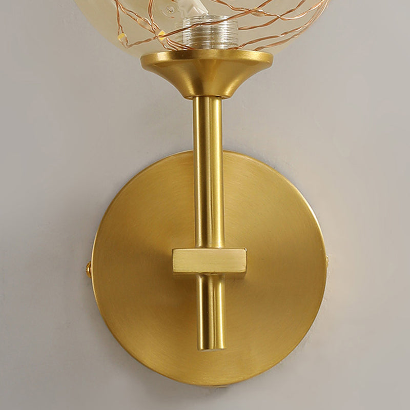 Glass Globe Wall Sconces Modern Style 1 Light Wall Mounted Lamps