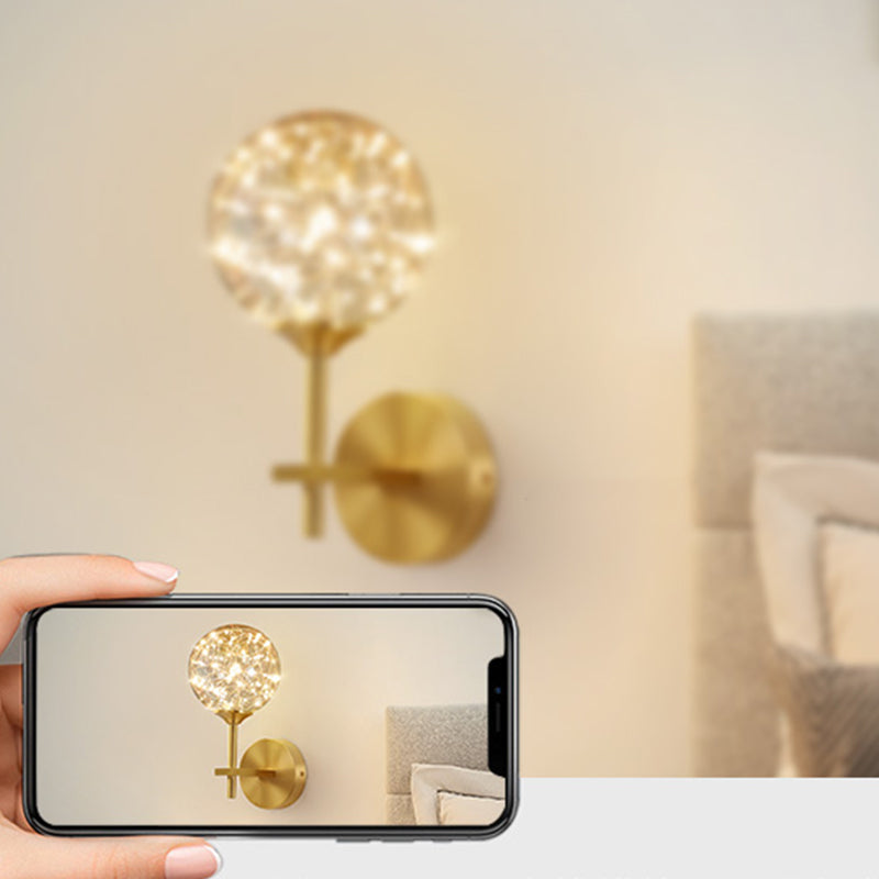 Glass Globe Wall Sconces Modern Style 1 Light Wall Mounted Lamps