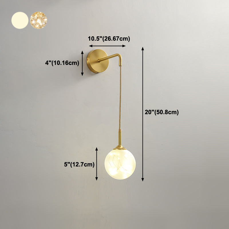 Glass Globe Wall Sconces Modern Style 1 Light Wall Mounted Lamps