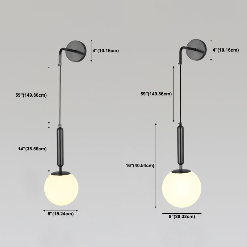 Glass Ball Wall Sconces Modern Style 1 Light Wall Mounted Lamps