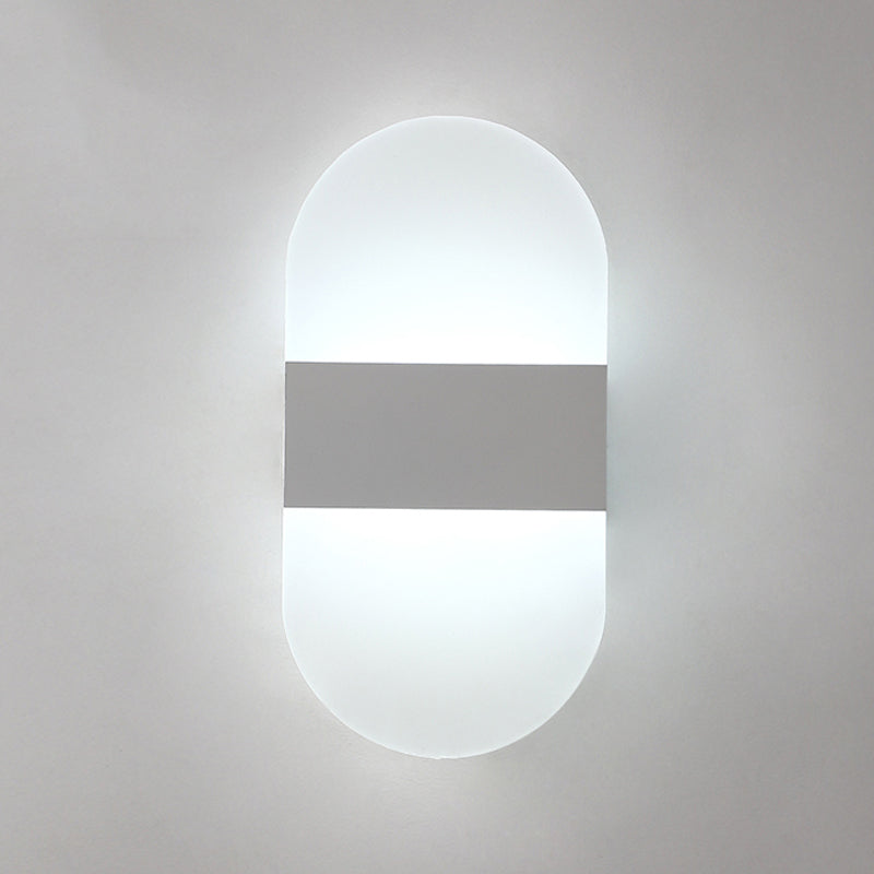 Geometry Shape Metal Wall Light Modern Style 1 Light Wall Mount Lamp in White